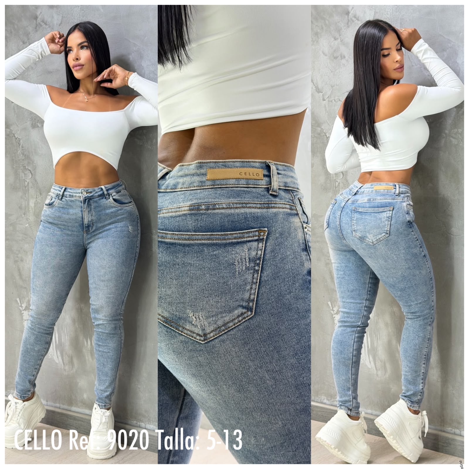 Jean Skinny Gris Tiro Alto – Tu Esencia Jeans