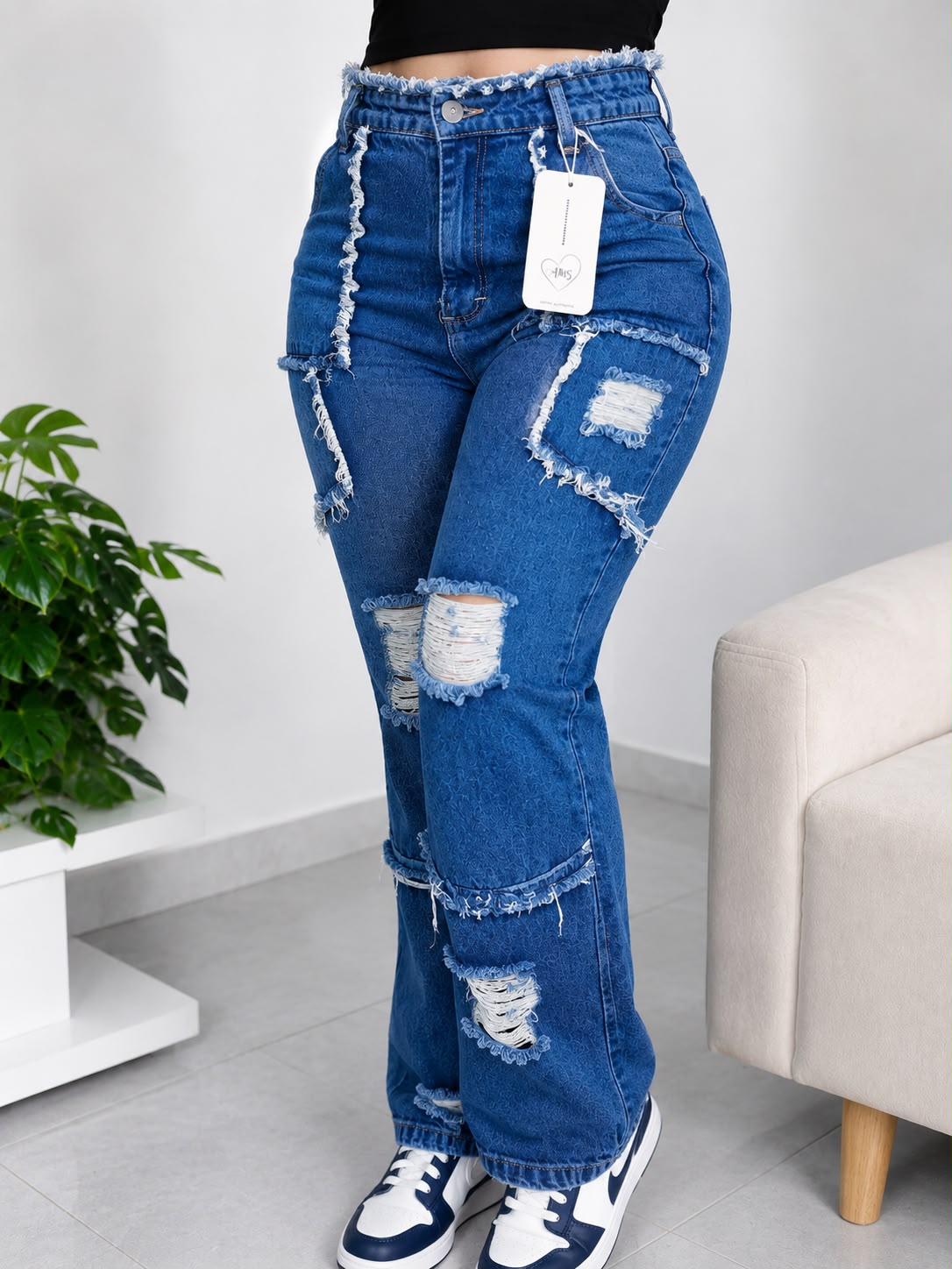 Jean Cargo Wide Leg Deshilachado - Tu Esencia Jeans